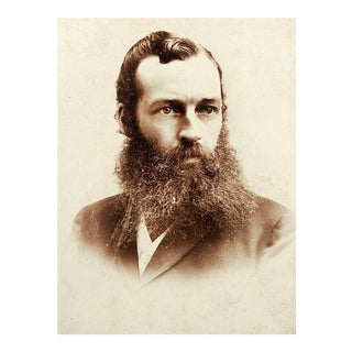 Vintage Victorian Photo "Intense Man With Beard", 1880s For Sale