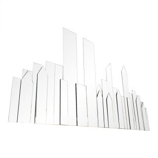 Vintage 1980's New York City Skyline 3d Wall Mirror W/ Twin Towers For Sale