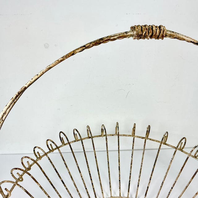 1950s Vintage French Art Nouveau Boho Chic Large Jardiniere Basket Planter. For Sale - Image 4 of 14