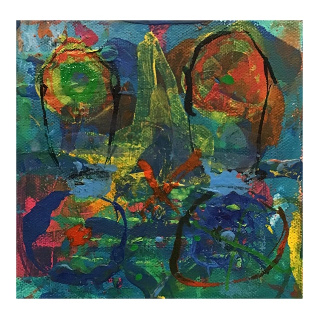 “4 Korners” Little Abstract Painting by Stephen Stilgenbauer For Sale