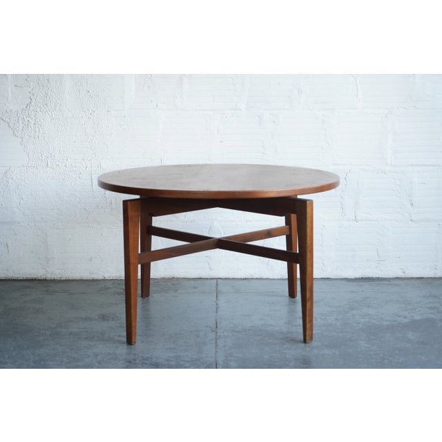 1960s Jens Risom Lazy Susan Card Table For Sale - Image 5 of 5