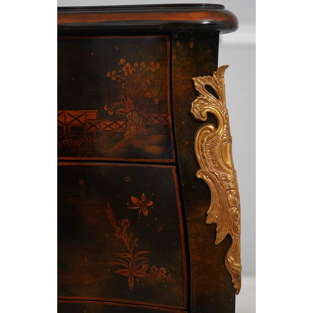 Brown Maitland Smith Chinoiserie Bow Front Commode For Sale - Image 8 of 18