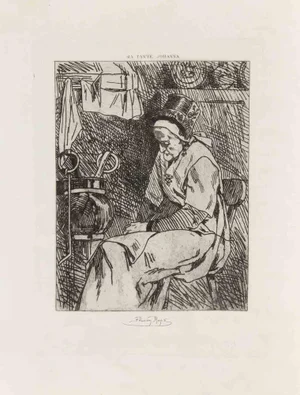 Félicien Rops, Ma Tante Johanna, Etching, 1908