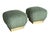 Karl Springer 1970’s Hollywood Regency Karl Springer Style Poufs Stools in Green Mohair - A Pair For Sale - Image 4 of 13