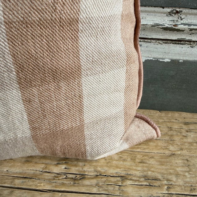 Made in France A timeless linen accent pillow woven in France — The latest collection is a classic plaid in a beautiful...