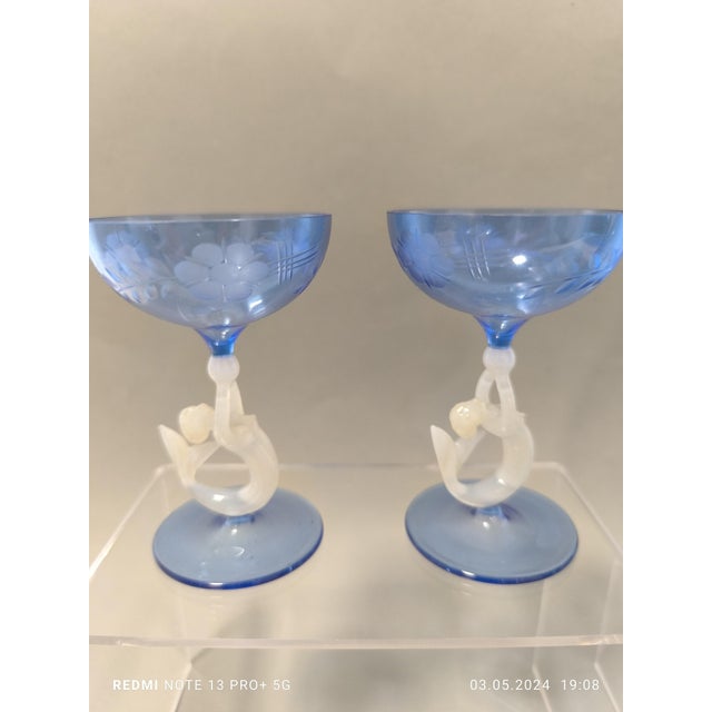 Liqueur Set of Glasses and Carafe from Lauscha, 1940s, Set of 6 For Sale - Image 6 of 9