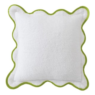 Chairish x Kassatex - Scallop Lounge Chair 20" Pillow, Lime Green For Sale