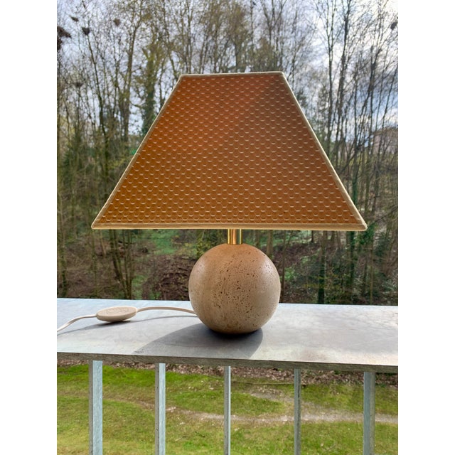 Mid-Century Travertine Lamp, 1980s For Sale - Image 10 of 13