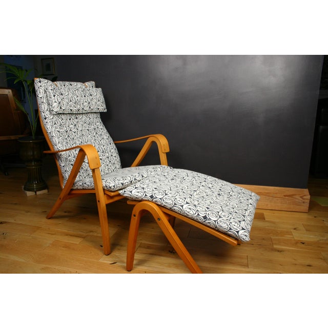 Ikea Set of Vintage Chair with Footstool by Simo Heikkila for Ikea, 1990s For Sale - Image 4 of 18