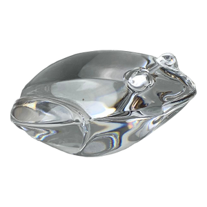 1980s Val St. Lambert De Sousa Crystal Frog Figurine