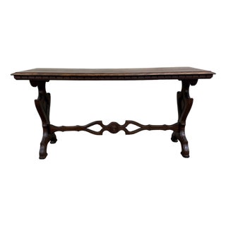 Vintage Tudor or Spanish Revival Style Sofa Table Console Table Hall Table For Sale