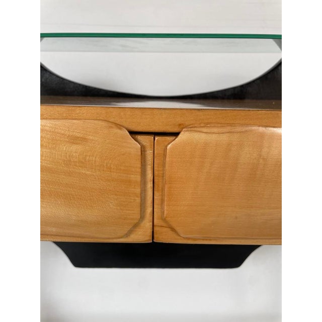 1950s Vintage Brass and Wood Console, 1950s For Sale - Image 5 of 16