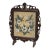 Antique Victorian Carved Walnut Firescreen With Floral Beaded Needlework Panel For Sale