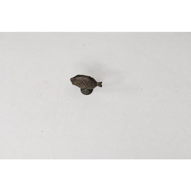 German Bronze Fish Figurine on Pedestal | Chairish