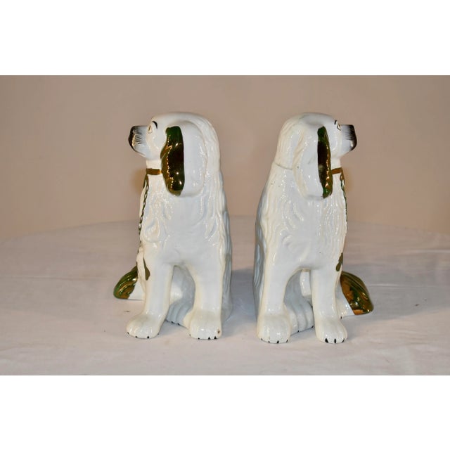 Pair of 19th Century Staffordshire Spaniels For Sale - Image 4 of 9
