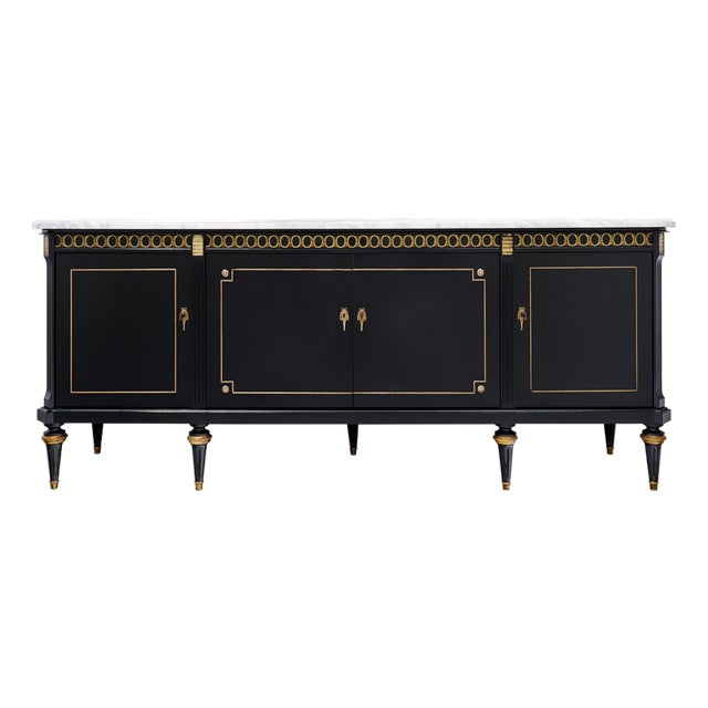 Grande Louis XVI Ebonized Buffet, French Antique, Circa 1920 For Sale