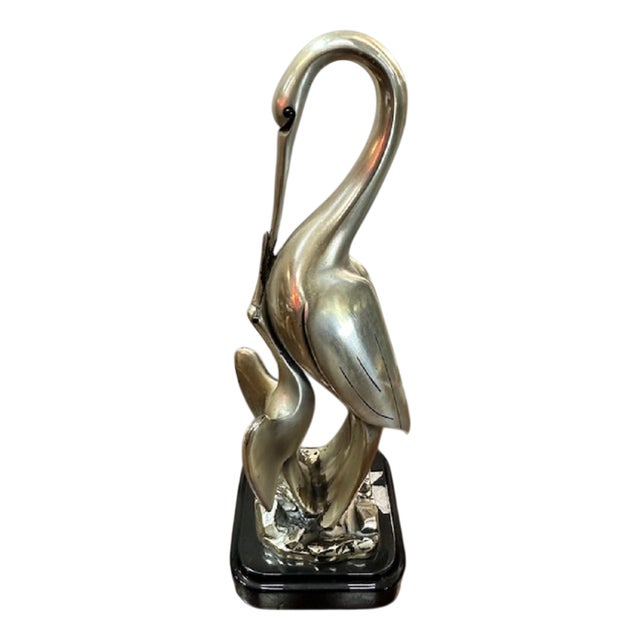 Silver Sculpture Stork from Ottaviani For Sale