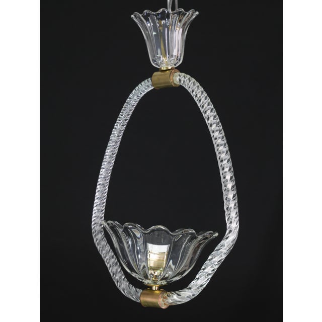 Petite Art Deco Pendant Chandelier by Ercole Barovier, 1940s For Sale - Image 9 of 18