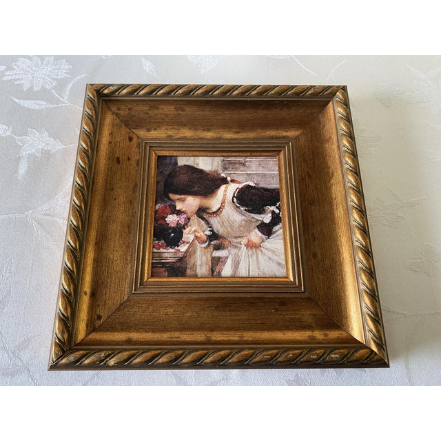 Mid 20th Century, Framed Print: The Shrine, by J. Wm. Waterhouse, Textured Giclee Gold Rope Twist 11.75" For Sale - Image 4 of 17
