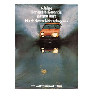 Porsche 6-Year Long-Term Warranty Poster by Strenger Advertising Agency, 1976 For Sale