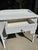 Vintage White Wicker Writing Desk / Vanity Table With Drawer For Sale - Image 10 of 15