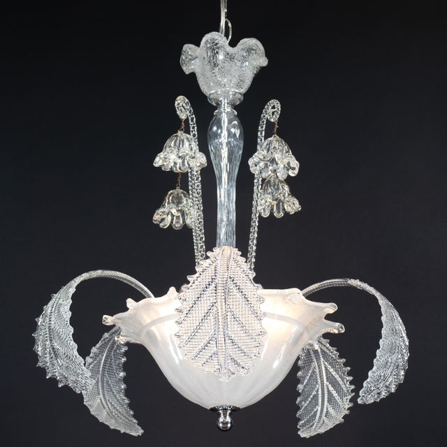A striking mid‑century Murano glass chandelier attributed to Barovier & Toso, handcrafted in Italy circa 1955–1965. The...