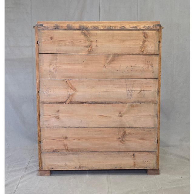 Antique Swedish Biedermeier Natural Pine Drop Front Desk With Drawers and Keys For Sale - Image 17 of 17