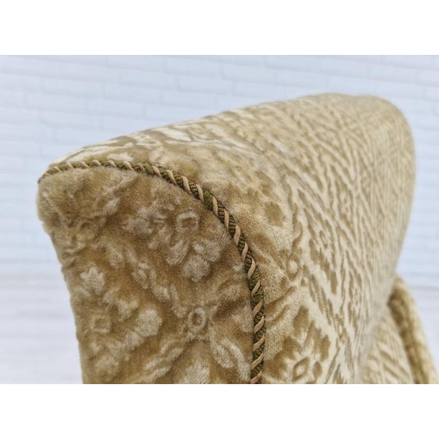 Vintage Danish Highback Armchair in Fabric and Oak, 1960s For Sale - Image 13 of 18