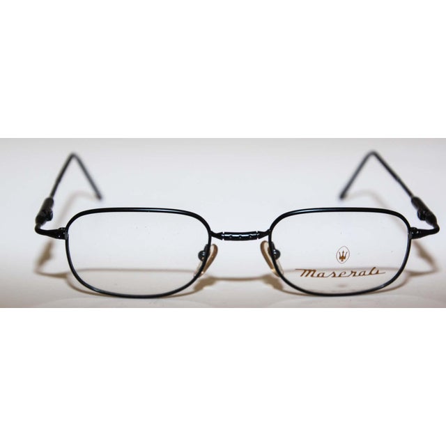 Vintage Maserati eyeglasses titanium black. Vintage glasses maserati angular shape circa 1980s Glasses are delivered...