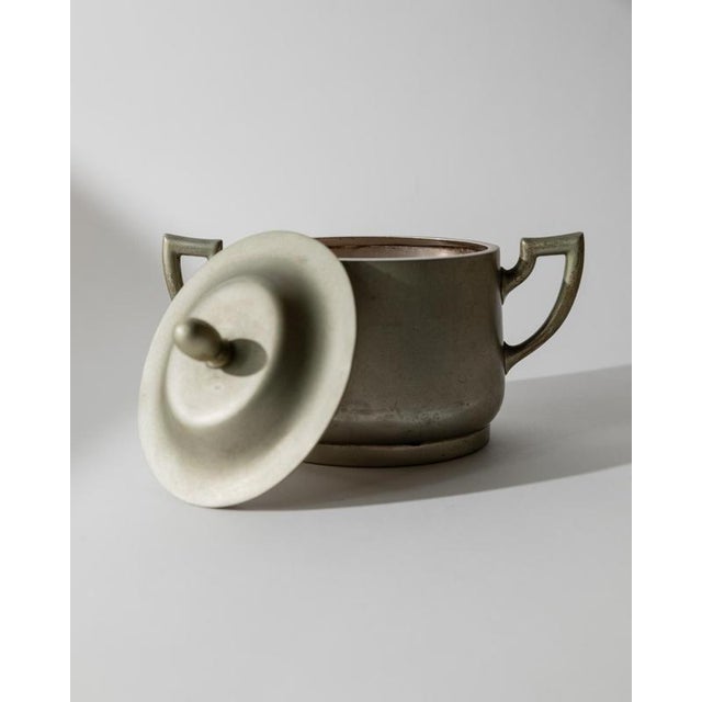 Vintage Classic Silver Plated Lidded Box with Handle, 1950s For Sale - Image 3 of 12