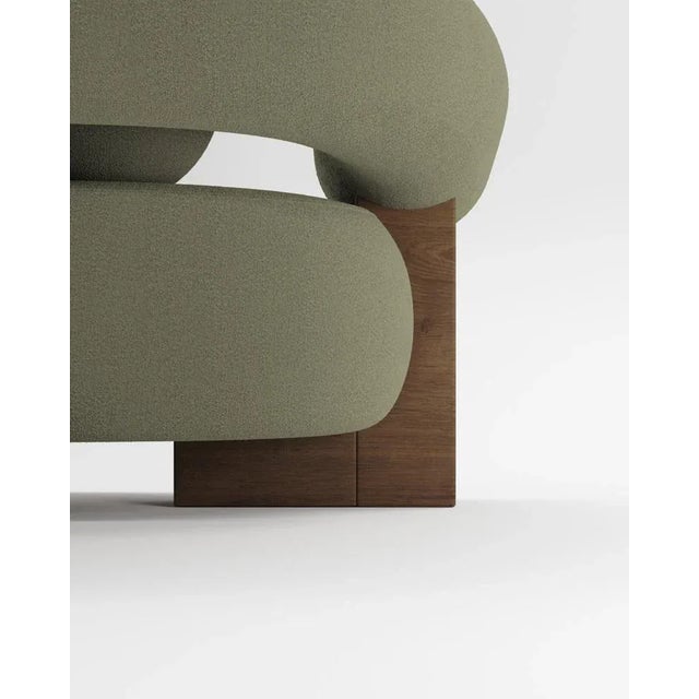 Cassete Sofa in Boucle Olive and Smoked Oak by Alter Ego for Collector, in New conditions. Designed from 2000
