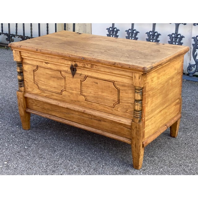 Rustic European Pine Trunk or Blanket Chest, Germany For Sale - Image 3 of 15