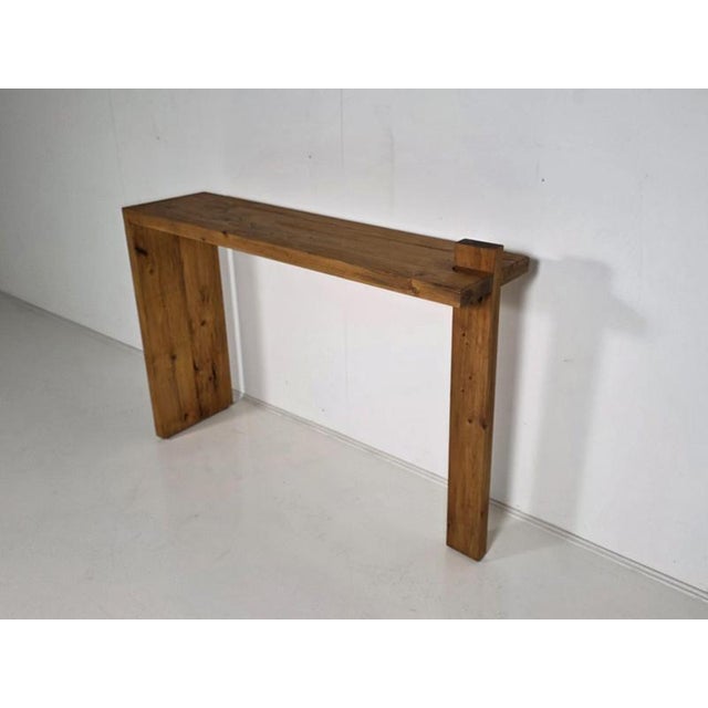 Solid Pine Console Table in the style of Charlotte Perriand, 1970s For Sale - Image 6 of 6