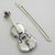 Silver Vintage Italian Handmade Genuine Silver Violin Miniature with Metal Case by Sacchetti Silversmith, 1970s For Sale - Image 8 of 16