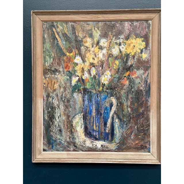 Sven Age, Flowers in Blue Vase, 1950s, Oil on Panel, Framed For Sale - Image 6 of 18