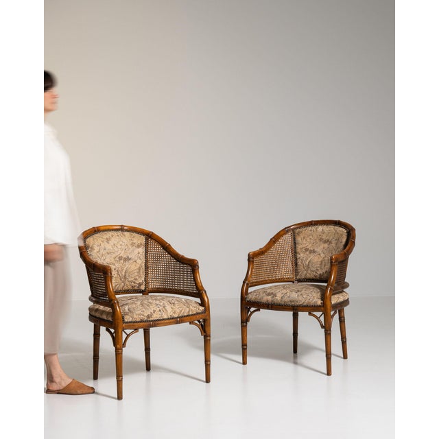 This dining chair makes its impression through honey walnut frame, floral tapestry upholstery, nailhead trim. Originating...