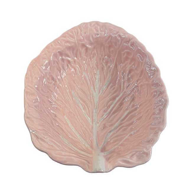 Ceramic Vintage Large Blush Pink Cabbage Ware Bowl For Sale - Image 7 of 8