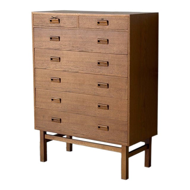 Oak High Dresser by Holger Jensen for FDB Møbler Danish Mid-Century Modern 1960s For Sale