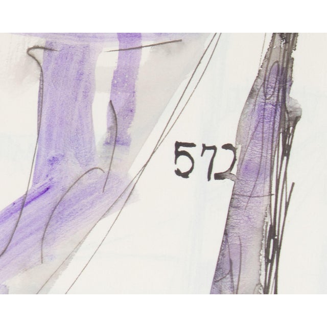 Paper 1961 Abstract Mixed Media Painting of a Sail Boat by Harry Hilson For Sale - Image 7 of 10