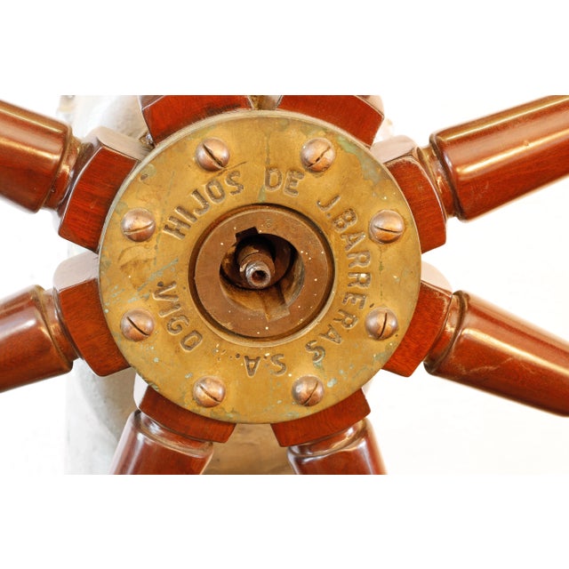 Brown Ship Steering Wheel from Sons of J. Barrera, 1950s For Sale - Image 8 of 9