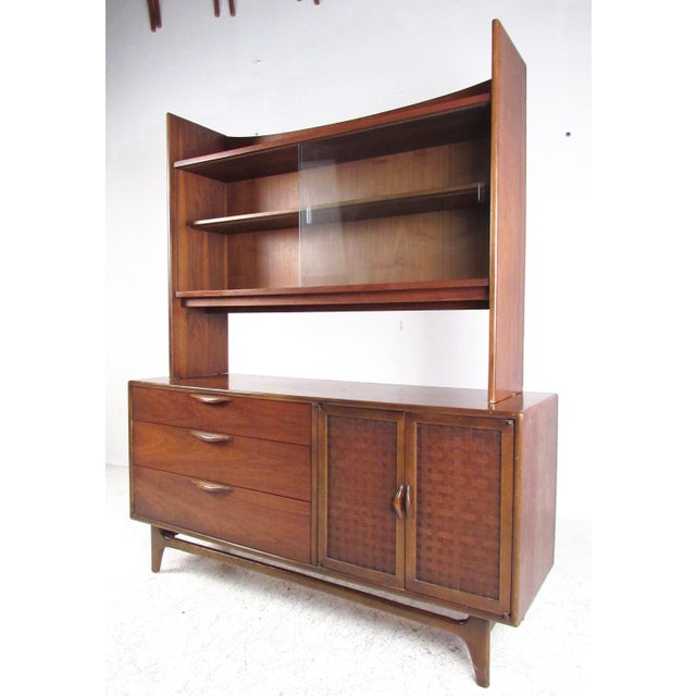 1970s 1970s Two-Piece Sideboard with Display Shelf by Lane - 2 Pieces For Sale - Image 5 of 12