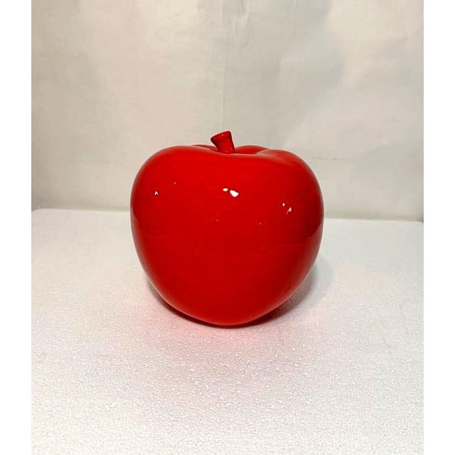 1950s Decorative Ceramic Red Apple For Sale - Image 4 of 6