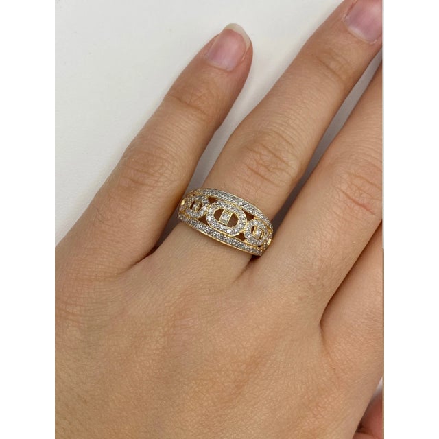 The Cardea: Ladies 14K Gold and Diamond Statement Band For Sale In Philadelphia - Image 6 of 7