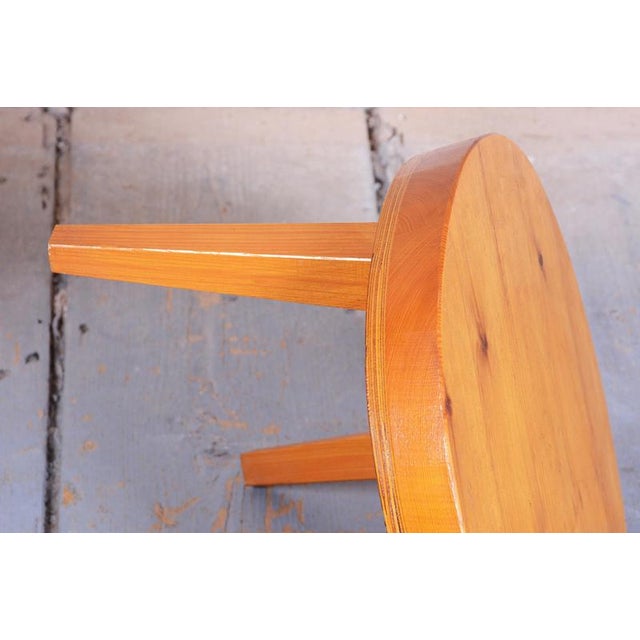 Gold Mid-Century Small Tables in Larch Wood, Czech, 1950s, Set of 2 For Sale - Image 8 of 10