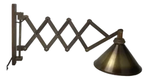 Mid-Century Dutch Wood and Brass Scissor Wall Lamp, 1960s