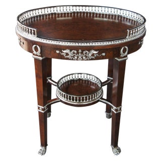 Henredon Neoclassical Revival Burlwood Bar Cart For Sale