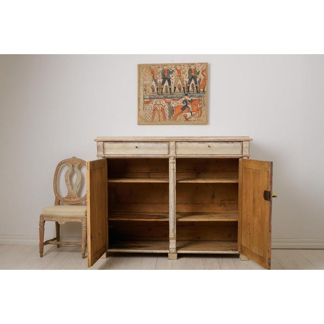 Traditional Antique Northern Swedish Empire Rustic Handmade Sideboard For Sale - Image 3 of 13