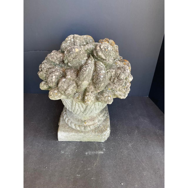 Vintage Aggregate Concrete Garden Topiary Statue For Sale - Image 10 of 11