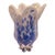 Vintage MCM Royal Gallery Polish Glass 8.5" Vase White and Blue Speckled Vase For Sale