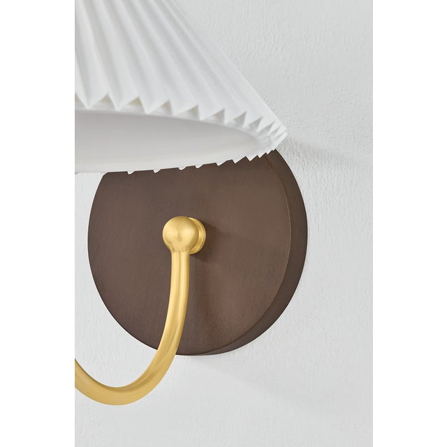 Mitzi Acacia 10.5 in. 1 Light Wall Sconce in Aged Brass Finish For Sale - Image 9 of 15